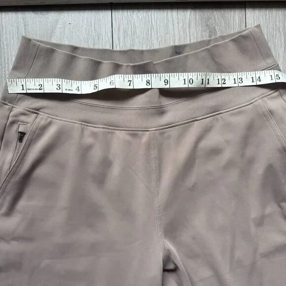 Athleta Pants Womens M Beige Venice Flare Leg Slit Hem High Rise Office Commute - Picture 5 of 14